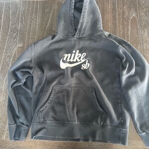 Nike SB Charcoal Hoodie with White Logo